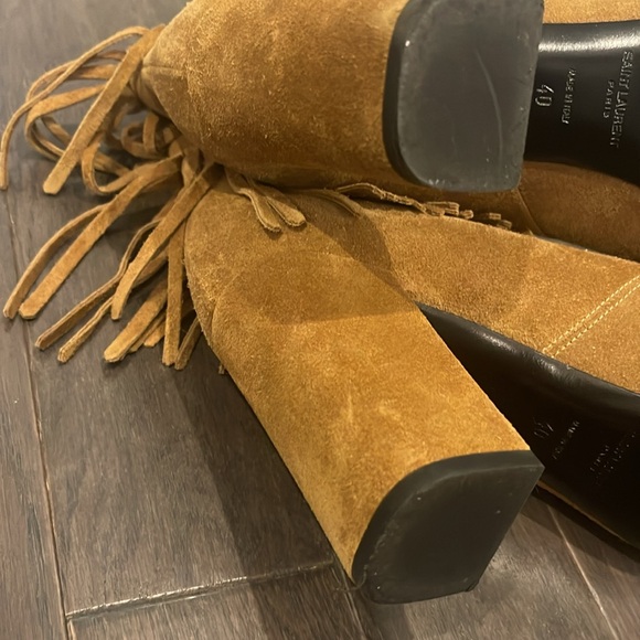 Saint Laurent Camel Color Booties - Picture 5 of 7